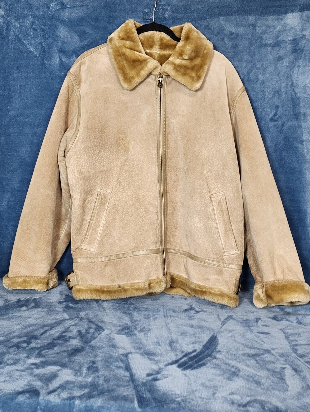 BKE Tan Faux Fur Leather Jacket
